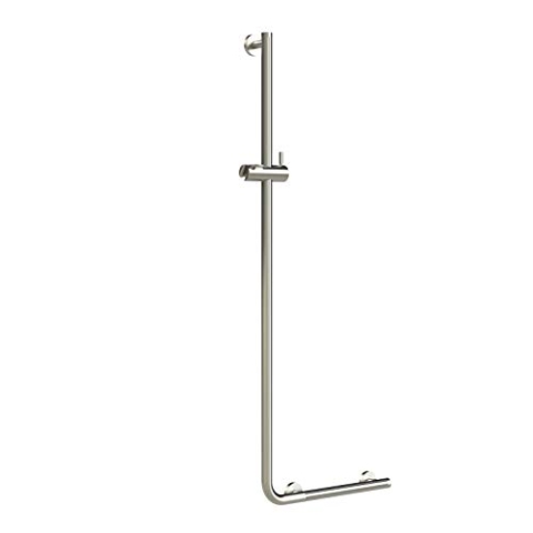 Tiger Boston Haltegriff mit Brausehalter, Version links, Edelstahl gebürstet, TÜV-geprüft
