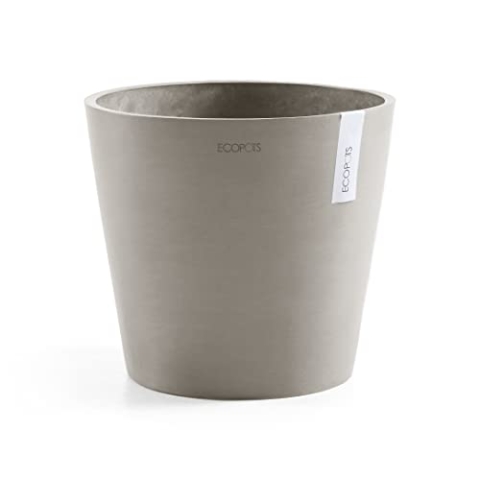 Ecopots Blumentopf Amsterdam Braun Grau - Durchmesser Ø 60 cm rund groß - Pflanzentopf aus Recycling Kunststoff - Übertopf modern für Indoor und Outdoor