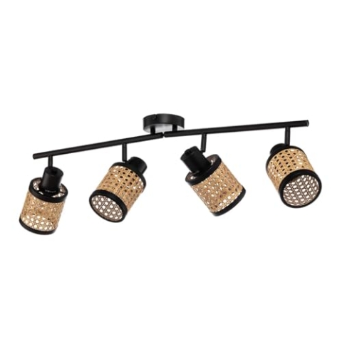 Lindby Strahler Yaelle (Skandinavisch) aus Holz (4 flammig, E27) - Deckenlampe Deckenleuchte Lampe Spot Wohnzimmerleuchte