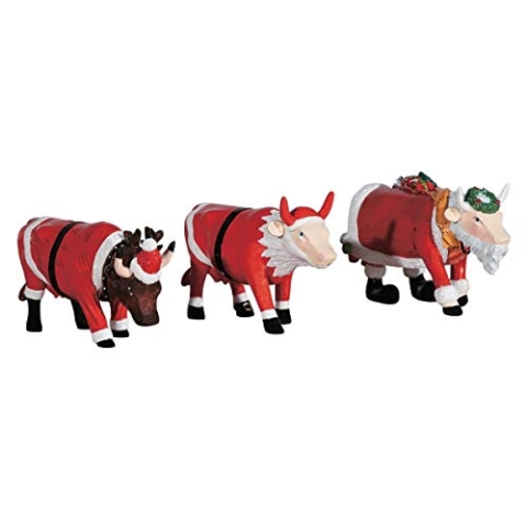 3er Set Cowparade Sammlerkühe Artpack XMas Sondergröße Je 10x 6 cm  46605
