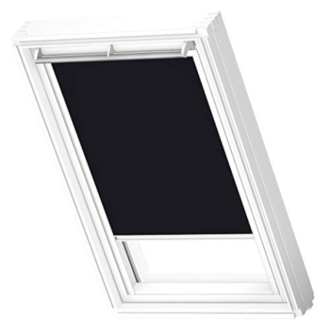 VELUX Original Dachfenster Verdunkelungsrollo, mit weißer Führungsschiene, Schwarz, für CK02
