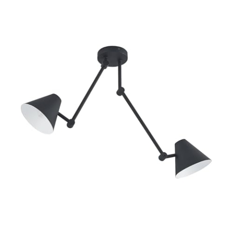 Lucande Deckenlampe Phina (Modern) in Schwarz aus Metall (2 flammig, E27) - Deckenleuchte Lampe Wohnzimmerleuchte