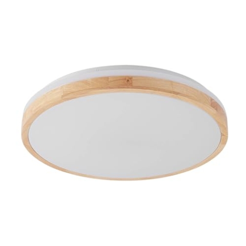 Lindby LED Deckenlampe Holz Ø49 cm, mit Fernbedienung dimmbar wechselbare Lichtfarbe 30W Wohnzimmerlampe Deckenleuchte Esszimmer