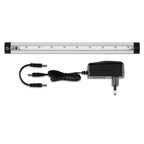 REV Unterbauleuchte Küche TS - LED Schrankbeleuchtung mit Sensor, 30.000h, 3W, 360lm, 300 x 25 x 10 mm, silber