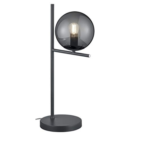 Trio Leuchten Tischleuchte Pure 502000142, Metall Anthrazit, Glas rauchfarbig, exkl. 1x E14