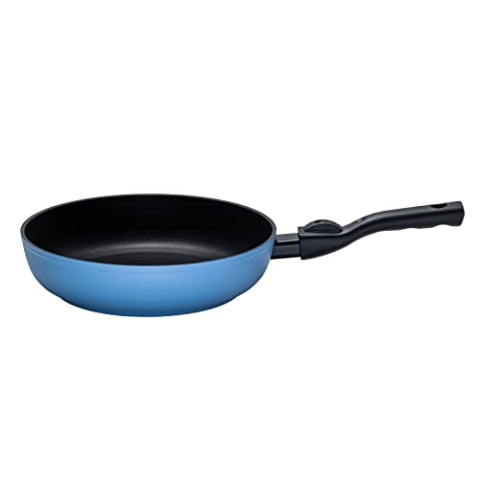 Kelomat, 3528-328, Hochraum-Bratpfanne, BLUE CLICK, 26 cm Durchmesser, rund, ThermoStabilboden, abnehmbarer Griff, Qualitäts-Antihaft-Versiegelung, LBH 46.7 x 27 x 9cm, 1,33kg