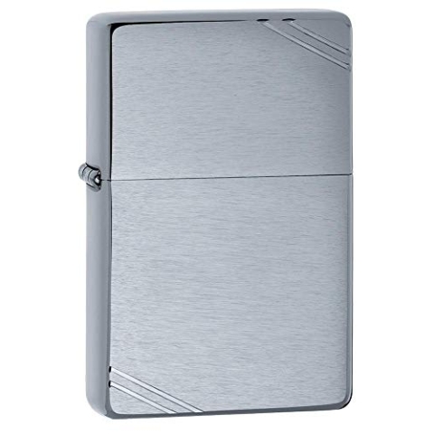Zippo 230 60001167 Classic Vintage Brushed Chrome Feuerzeug, Messing, One Size
