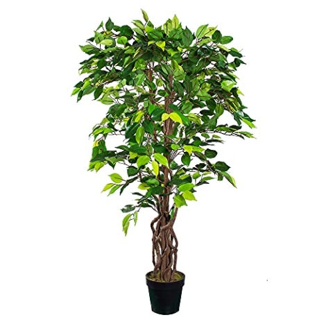 HTT Decorations - Kunstpflanze/künstlicher Ficus/Feige - Deko - Zimmerpflanzen - Grünpflanze - Groß - Höhe 125 cm