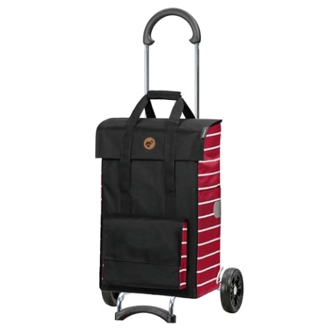 ANDERSEN Einkaufstrolley - Scala Shopper Jella rot 51 L Einkaufsroller, hohe Qualität, stylisch, klappbar, leichtgängig, leise Räder