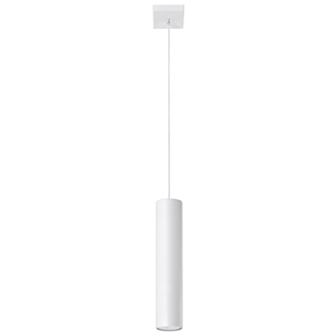 Sollux Lighting LIGHTING Lagos 1 Pendelleuchte Modernes Design Mit Zylindrischem Schirm Im Industriestil Austauschbares GU10-Leuchtmittel, 1 x 40 W Pulverbeschichteter Stahl, Weiß, 8 x 8 x 100 cm