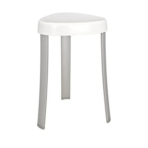 WENKO Hocker Corrente Weiß - Badhocker, Kunststoff, 37 x 45 x 37 cm, Weiß