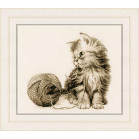 VERVACO Gezählter Kreuzstich Stickpackungen DIY Stickbilder Katze Wanddekoration Handarbeit Set für Erwachsene Kreatives Handwerk ca. 29 x 26 cm Kreuzstichbilder Set Hausdeko
