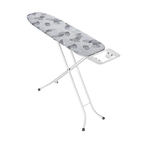 WENKO Bügeltisch Base, solides Einstiegsbügelbrett, dampfbügelgeeignet, höhenverstellbar 73-90 cm, Rundrohr Ø 20 mm aus pulverbeschichtetem Metall, Bügelfläche 110 x 30 cm, 5 mm Polsterung