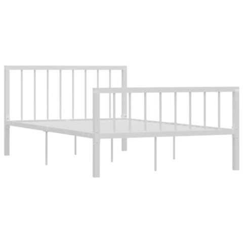 vidaXL Bettgestell Bett Metallbett Schlafzimmerbett Doppelbett Bettrahmen Schlafzimmermöbel Ehebett Lattenrost Weiß Metall 120x200cm