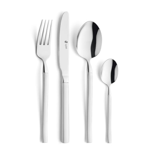 Paul Wirths BALI Besteck Set 6 Personen | pur und ausdrucksstark | stilvolle Designlinie | hochwertiges Essbesteck aus satiniertem 18/10 Edelstahl | spülmaschinenfest | Besteckset 24-teilig