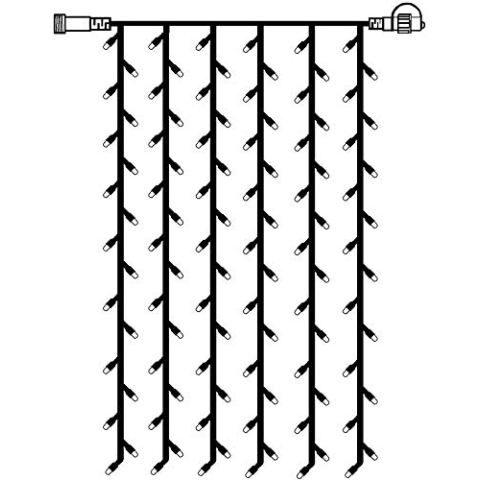LED Lichtervorhang 1x2 m für LED-Beleuchtungs-System von Star Trading, Lichterkette weiß für außen, 102 LEDs kaltweiß, IP44