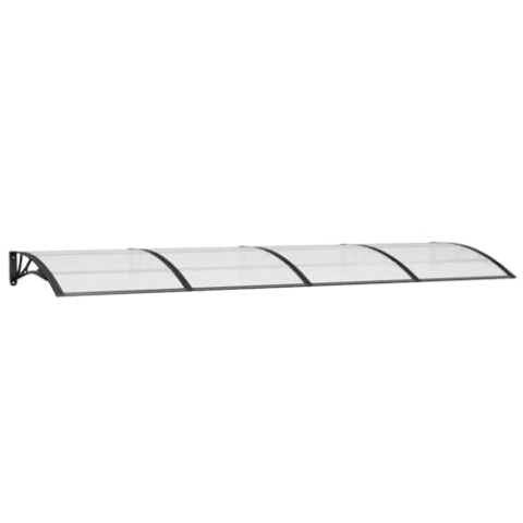 vidaXL Türvordach,Vordach für Haustür 350x100cm, Haustür Überdachung Haustürvordach, Pultvordach Haustürdach Pultbogenvordach, Schwarz Polycarbonat