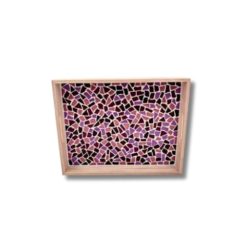 Little Creations Mosaik-Tablett Rosa | DIY Bastelset für Erwachsene | Gestalte Dein eigenes Tablett | 33 x 25 x 5 cm | Nachhaltiges Design | Vielseitige Verwendungsmöglichkeiten