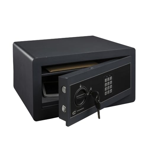 STANDERS - Elektronischer Safe - 28L - 35 x 44 x 23 cm - Wandtresor - Code-Safe - 2 Sicherheitsschlüssel - Mit Alarm - Integriertes Licht - Elektronisches Passwort Tresor