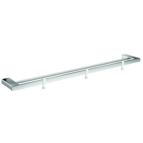 Emco loft Doppelbadetuchhalter 800mm, Plus 3 Haken, Chrom