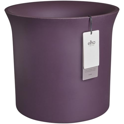 elho June Tulip 40 - Blumentopf für Innen und Außen - 100% Recyceltem Plastik - Ø 39 x H 39 cm - Lila/Vintage Pflaume