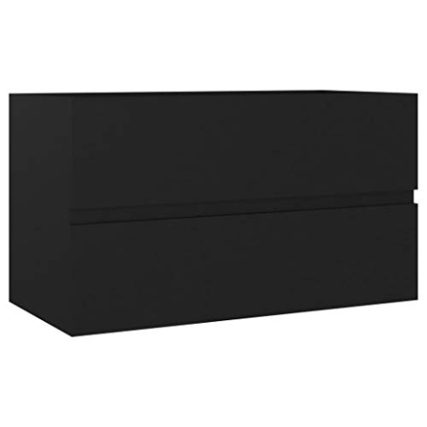 vidaXL Waschbeckenunterschrank Waschtisch Unterschrank Badmöbel Badschrank Badezimmerschrank Badezimmer Schwarz 80x38,5x45cm Holzwerkstoff