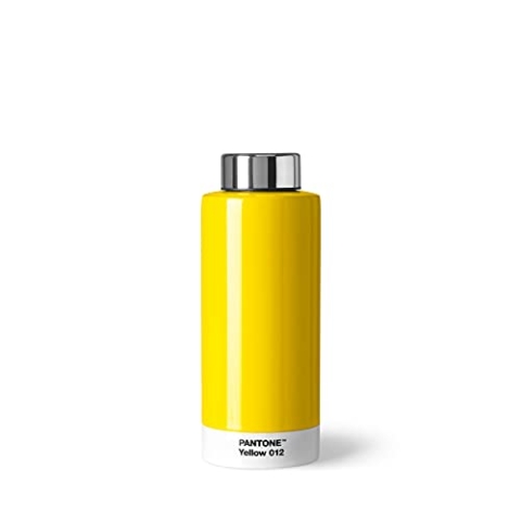 PANTONE 500ml Double Wall Stainless Steel Water Bottle with Thermal Function, Leakproof Yellow 012
