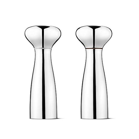 Georg Jensen GJ 069091 Salz und Pfeffermühle Set aus 2 Stück, Edelstahl, Stainless Steel, 22,7 x 24 x 1,7 cm