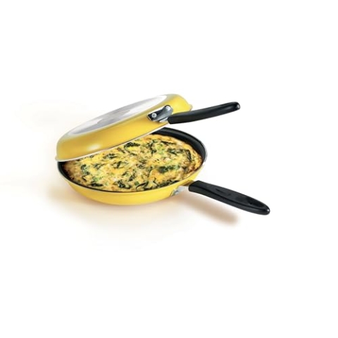Tescoma PRESTO Doppelpfanne ø 26 cm I Vielseitige 2-in-1 Bratpfanne mit Antihaftbeschichtung I Ideal für Omeletten, Teigtaschen & mehr I Spülmaschinenfest I Einfache Pflege