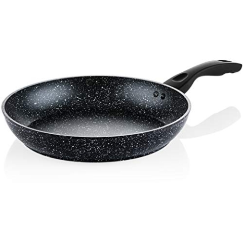 Westinghouse Black Marble Bratpfanne 30cm,3lagige Marmor-Antihaftbeschichtung, aus geschmiedetem Aluminium,Induktionsgeeigneter Pfannenboden,Silikonbeschichteter Griff,Spülmaschinenfest,schwarz,WHP130