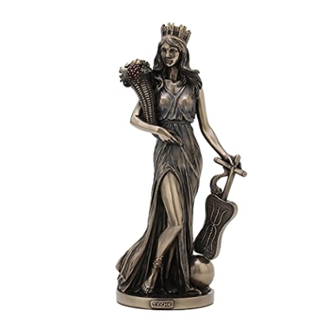 Veronese Design Fortuna Statue aus Kunstharz, griechische Göttin von Fotrune und Wohlstand, bronzefarben, Sammlerstücke, Bronze, L 5 1/8 * W 4 1/8 * H 11 1/4 (Inch), WU77777A4