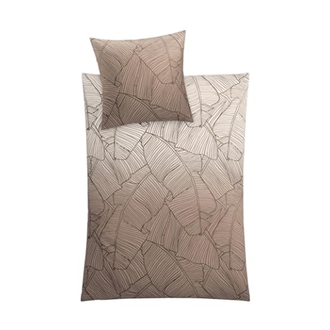 Kleine Wolke Vero Bettwäsche, Baumwolle, Taupe, 135 x 200 cm