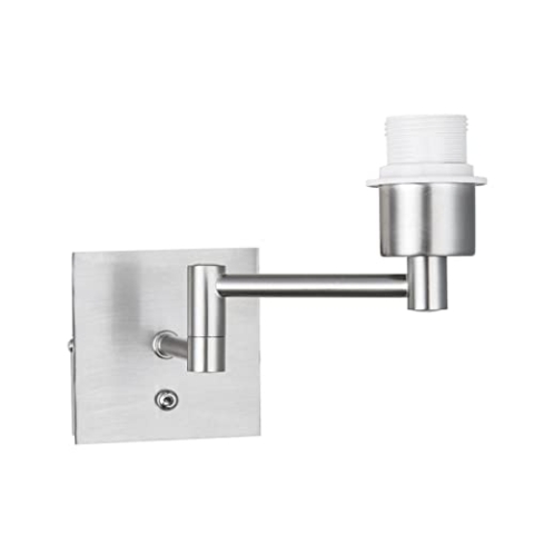 Home Sweet Home Moderne Wandleuchte Swing für Lampenschirm | Leuchte | 27/27/17cm | Gebürsteter Stahl | Wandleuchte mit verstellbarem Arm | Metall | E27 | Lampenschirm Max. 30cm