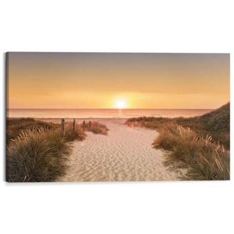 REINDERS Wandbild, Sonnenuntergang, Wohnzimmer, Wandbild, Wanddeko, Room Decor, MDF, Orange, 70x118cm