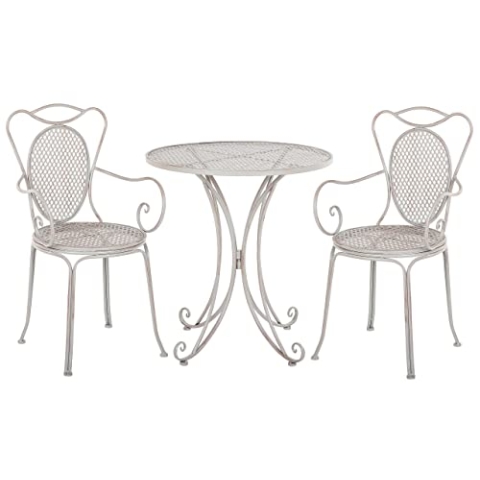 Garten Bistro Set Balkonset Balkonmöbel 2er Set grau Metall Cilento