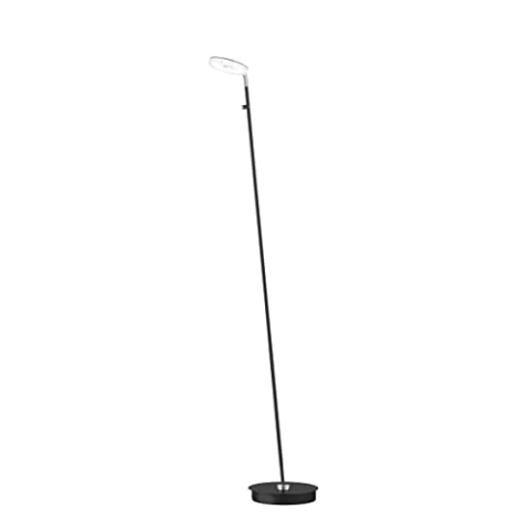 Fischer & Honsel | Stehleuchte, Dent | sandschwarz| chromfarben| H: 135,00 cm, D: 22,00 cm| stufenlos dimmbar| CCT 3 Stufen| 1x LED 7,5 Watt 2700/3350 / 4000 | 820 lm| EEG: F| 40405