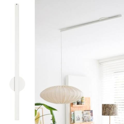 Lightswing® Single Aufhängesystem für eine Hängelampe - Matt Weiss - 90 cm - Beweg deine Hängeleuchte Mühelos - Einfache Installation - Hängelampe Esstisch - Pendellampe Verstellbar - Hängeleuchte