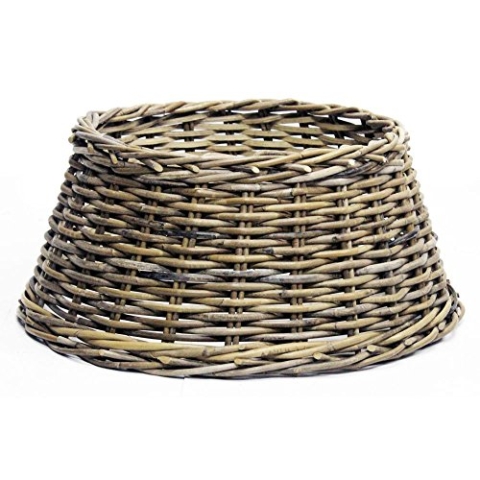 Longacres Rattan-Weihnachtsbaum-Rock, Natur, 60 cm (Boden), 50 cm (Oben), Braun, Geometrisch