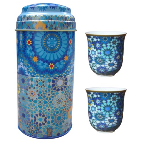 Images d'Orient POR-902012 Metalldose mit 2 Tassen