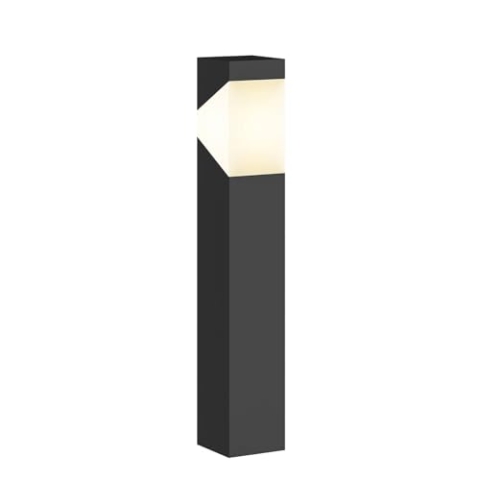 Lucande Außenleuchte Kiran (spritzwassergeschützt (Modern) in Schwarz aus Aluminium (1 flammig, E27) - Wegeleuchte Pollerleuchte Wegelampe Sockelleuchte
