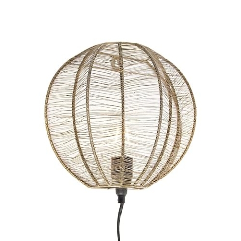 Qazqa - Industrie I Vintage I Industrie I Vintage I Wandleuchte Bronze mit Schwarz - Dong I Wohnzimmer I Schlafzimmer - Stahl Rund - LED geeignet E27