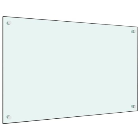vidaXL Küchenrückwand Spritzschutz Fliesenspiegel Glasplatte Rückwand Herdspritzschutz Wandschutz Herd Küche Weiß 80x50cm Hartglas