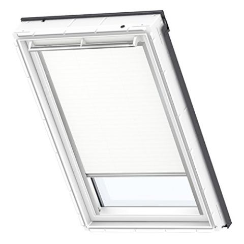 VELUX Original Verdunkelungsrollo (DKU), Silberne Seitenschienen, 408, Uni Weiß