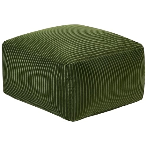 Beliani Pouf Sitzpouf Sitzhocker Cord grün 50 x 50 cm Quadrat Modern Skandi Mukki