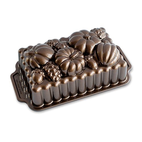 Nordic Ware Harvest Bounty Loaf Pan, One Size, Bronze