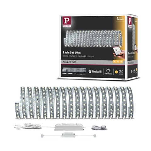 Paulmann 70907 SmartHome MaxLED 500 LED Strip Basisset Bluetooth LED Stripe 10 m Lichtstreifen 53,5W