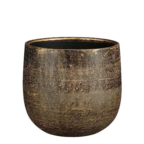 MICA Decorations Marcus Blumentopf - 21x21x19 cm - Keramik - Bronze