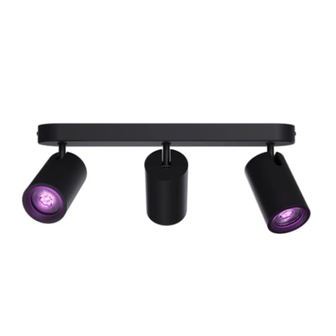 CALEX WLAN LED Deckenlampe, 3 Flammig Spot, Innen Deckenleuchte Schwenkbar, Steuerbar via App, kompatibel mit Amazon Alexa, Oval, Schwarz