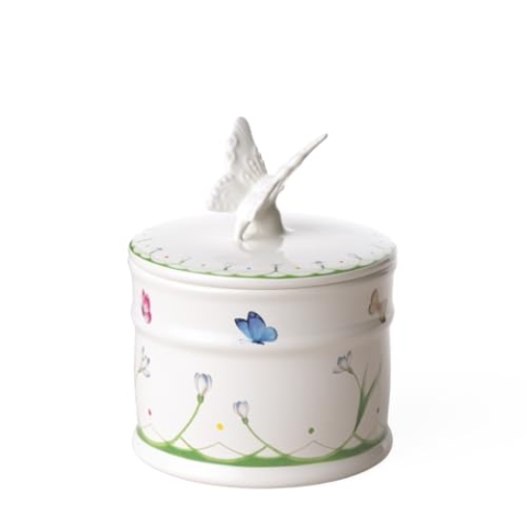 Villeroy & Boch – Colourful Spring Dose Klein, Gebäckdose Mit Deckel, Plätzchendose Keramik, Keksdose Mit Deckel Weiß, Porzellandose Mit Deckel Klein, Ostern Vorratsdose, Dose Mit Deckel, Porzellan