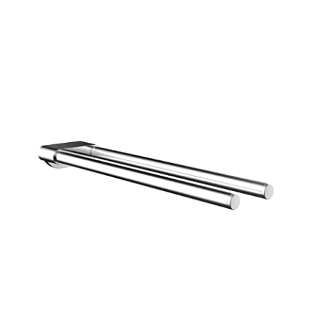 EMCO Flow Handtuchhalter zweiarmig zur Wandmontage, starre Handtuchstange aus Metall, hochwertiger Badetuchhalter für Handtücher, chrom
